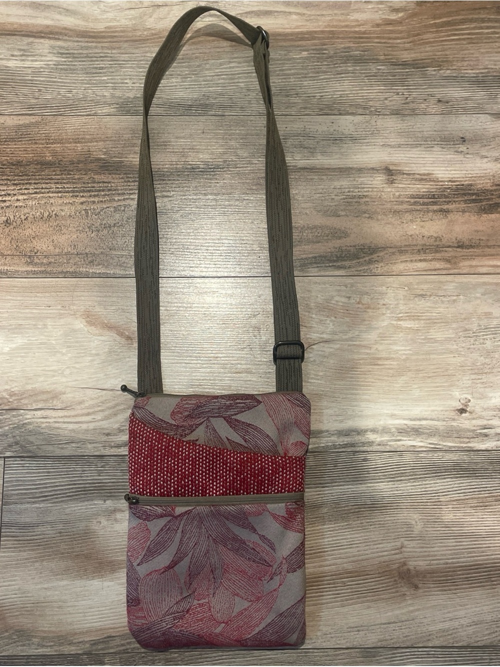 Maruca Crossbody Bag Womens Small Red Floral Jacquard Purse Handmade Boho
